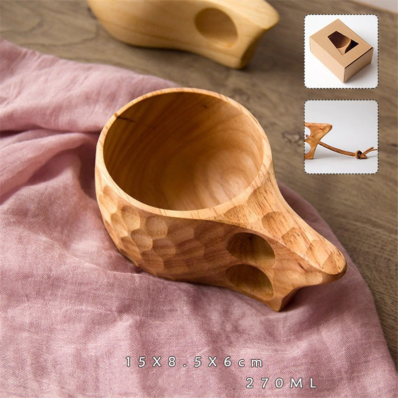 Chinese Portable Wood Coffee Mug